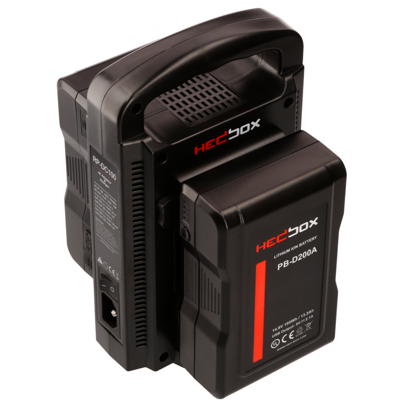 RP-DC100A HEDBOX Carica batteria simultaneo per batterie AB + cavo