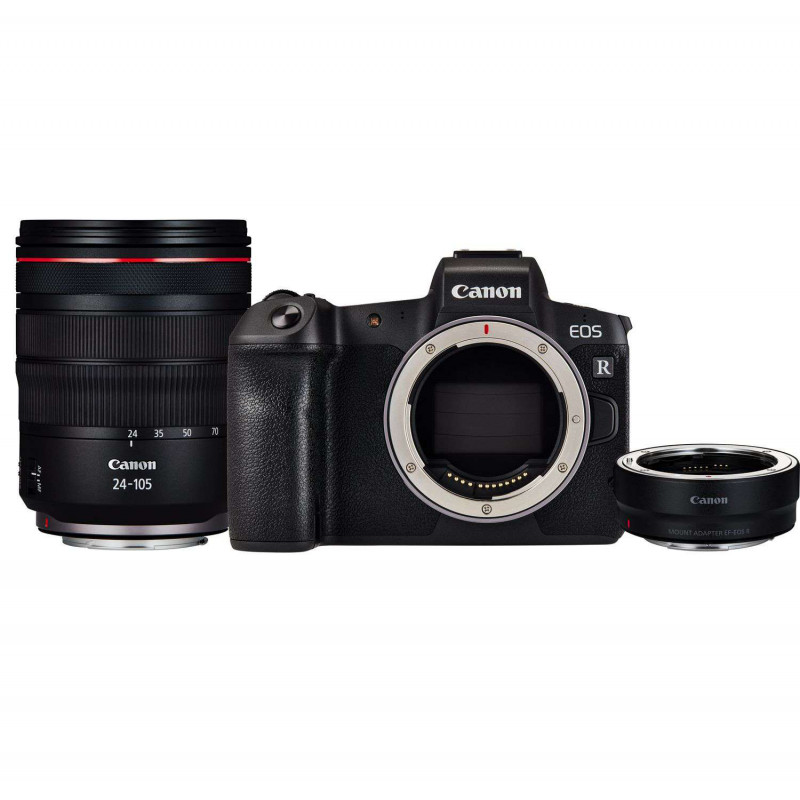 EOS R RF24-105mm f/4 L IS USM + Adapter EF-EOS Canon Fotocamera Mirrorless + Ottica 24-105mm + adattatore EF-EOS R