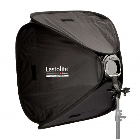 Softbox Lastolite 38 x 38 cm con staffa / attacco per flash a slitta