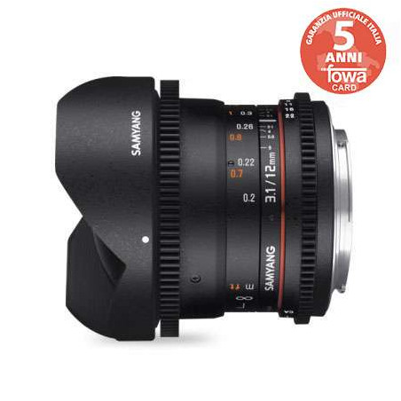 SY11VM SAMYANG OBIETTIVO 12MM T/3,1 VDSLR ED AS NCS FISH-EYE CANON M