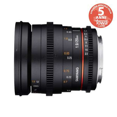 SY20VM SAMYANG OBIETTIVO 20MM T1,9 ED AS UMC VDSLR CANON M