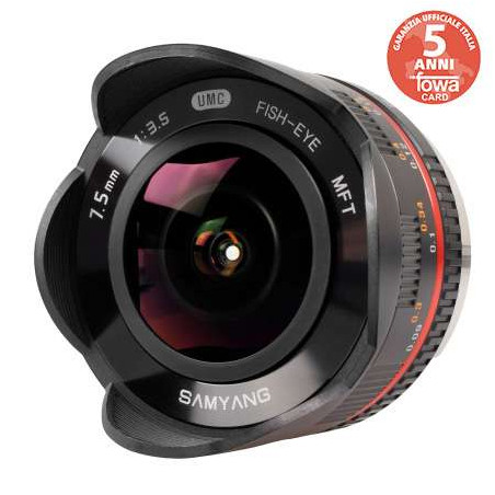 SY75BL Samyang Obiettivo 7,5mm F3,5 UMC MTF black