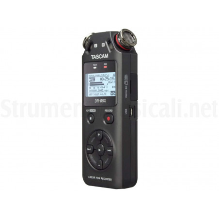 DR-05X registratore Tascam, fino a 96 Khz - 24 Bit, ingresso mini-jack 3.5mm