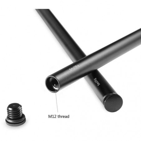 1054 SmallRig 15mm Black Aluminum Alloy Rod (M12-40cm) 16pollici, 2 pezzi