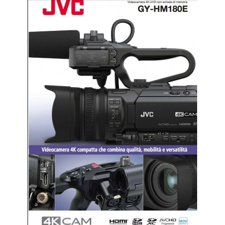 GY-HM180E JVC Camcorder palmare 4K con uscita 3G-SD