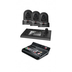 KIT 3 telecamere nere JVC PTZ + ATEM Television Studio Pro HD Blackmagic + controllo remoto RM-LP100 JVC
