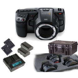 KIT 6 Pocket Cinema Camera 6K Blackmagic + alimentazione Hedbox + ottiche Xeen EF