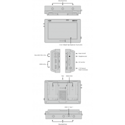 Video Assist 5" 12G Blackmagic monitor 5" HDR , Ultra HD, 2K e 4K DCI., LUT 3D