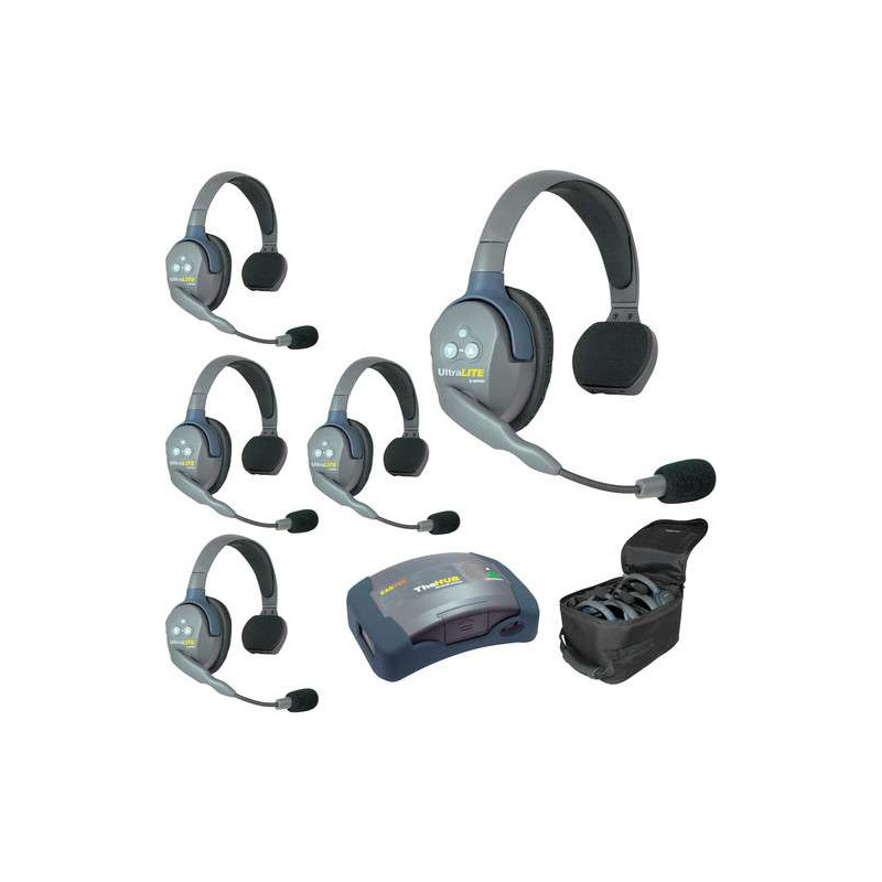 EARTEC UL5 HUB5S 5xSingle-Ear Ultralite Headset per Intercom- Kit 5 unità