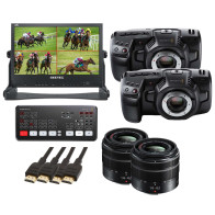 KIT 2 ATEM Mini Pro Blackmagic, ATEM156 Seetec, 2 Pocket 4K, 2 ottiche 14-42mm