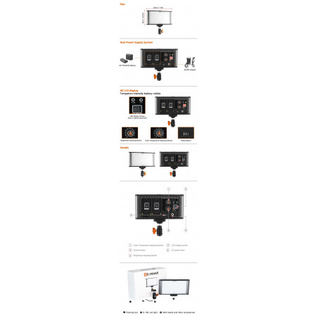 E-160 E-image Lampada Led Bicolor per camcorder