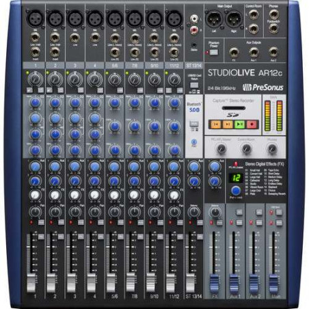 SLAR12C PreSonus mixer ibrido analogico/digitale 14ch, interfaccia USB-C