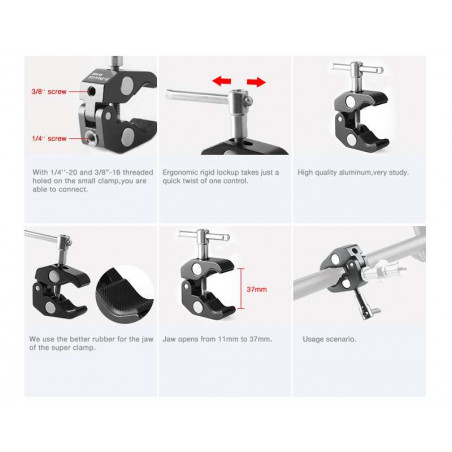 EI-A05 E-Image Super Clamp con vite da 1/4" e 3/8"