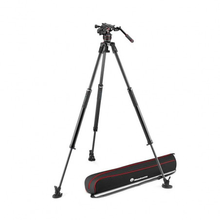 MVK612SNGFC Manfrotto Nitrotech 612 con Treppiede 635 Fast Tubo Singolo Carbonio (stella non inclusa)