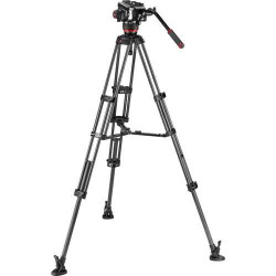 MVK504XTWINMC Manfrotto Testa Fluida 504X e Trep. 2 tubi in FC e stab. centrale
