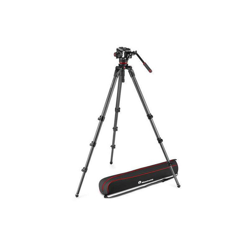 MVK504XCTALL Manfrotto Testa Fluida 504X e Treppiede Tubo Sing. Carbonio 536