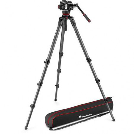 MVK504XCTALL Manfrotto Testa Fluida 504X e Treppiede Tubo Sing. Carbonio 536