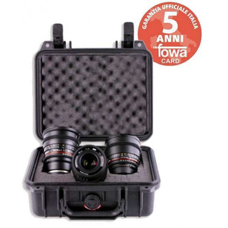 KIT 5 Pocket Cinema Camera 6K Blackmagic + Kit Alimentazione Hedbox + 4 ottiche Samyang Video MKII + Hard case