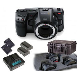 KIT 6 Pocket Cinema Camera 6K PRO Blackmagic + alimentazione Hedbox + ottiche Xeen EF