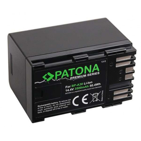 1313 PATONA Batteria tipo Canon BP-A30 3500mAh / 14.4V / 50,4Wh