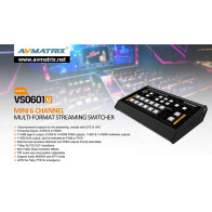 AVMATRIX Streaming Video Switcher Mini 6 CH SDI + HDMI