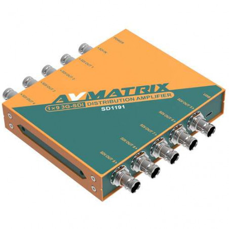 AVMATRIX Amplificatore di distribuzione con reclocking 3G-SDI 1x9