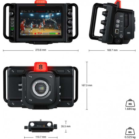 Studio Camera 4K Pro Blackmagic broadcast camera UHD 4K 3840 x 2160 LCD da 10"