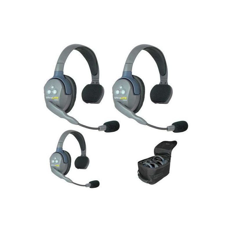 EARTEC 3x Single-Ear Ultralite Headset per Intercom - Kit da 3 Postazioni