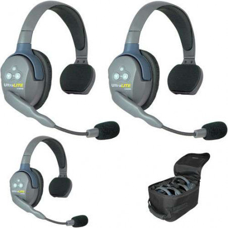 EARTEC 3x Single-Ear Ultralite Headset per Intercom - Kit da 3 Postazioni