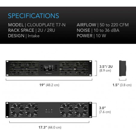 CLOUDPLATE T7-N PRO Unità Rack 2U, Sistema Silenzioso di 3 Ventole Aspiranti