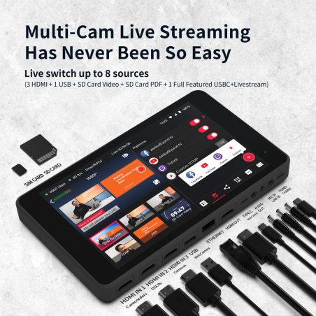 YOLOBOX Portatile All-in-one Multi-Cam Live Streaming Studio Encoder Recorder Sr