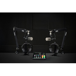 RODECASTER DUO, 2 PodMic, 2 cuffia NTH-100, 2 PSA1+ e 2 XLR3 black RODE KIT