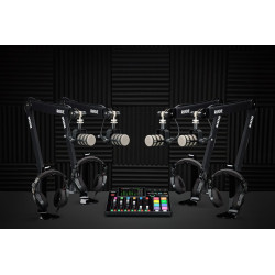 RODECASTER PRO II, 4 PodMic, 4 headphones NTH-100, 4 PSA1+ e 4 XLR3 black RODE KIT