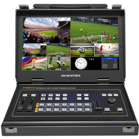 AVMATRIX Switcher video streaming 6 IN SDI/HDMI monitor 13" multiview