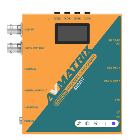 AVMATRIX SDI Streaming Encoder H264/264 e Recorder/Player su SD Card/USB