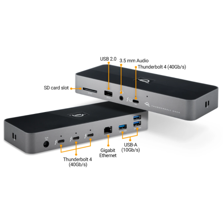 OWC 11-Port 4 Dock MacWind OWC + 3 Thunderbolt + 4 USB, Ethernet/audio/cardR