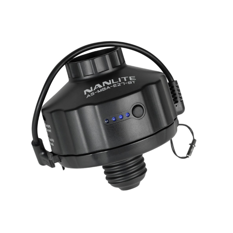 AS-MBA-E27-BT Nanlite Adatt. con batteria 4Ah e Base Magnetica per Pavobulb0