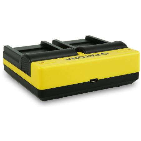 7585 PATONA Carica batterie 2 slot + LCD, out USB-Canon BP808, BP-808, BP-819, B