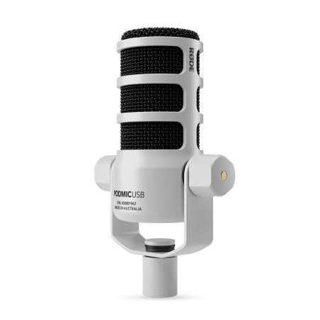 PODMICUSB Rode Microfono dinamico bianco ottimizzato per Podcasting