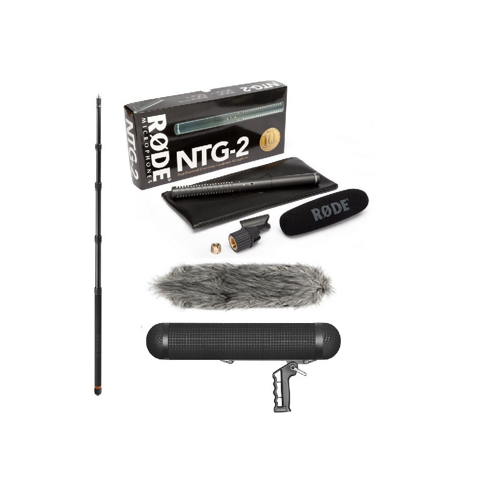 RØDE NTG-2 Shotgun Microphone Kit + E-Image BS-M80 Windshield + BA12 Boom Pole