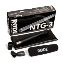Kit Microfono Shotgun RØDE NTG-3 + Windshield E-Image BS-M80 + Asta Carbonio BC12P