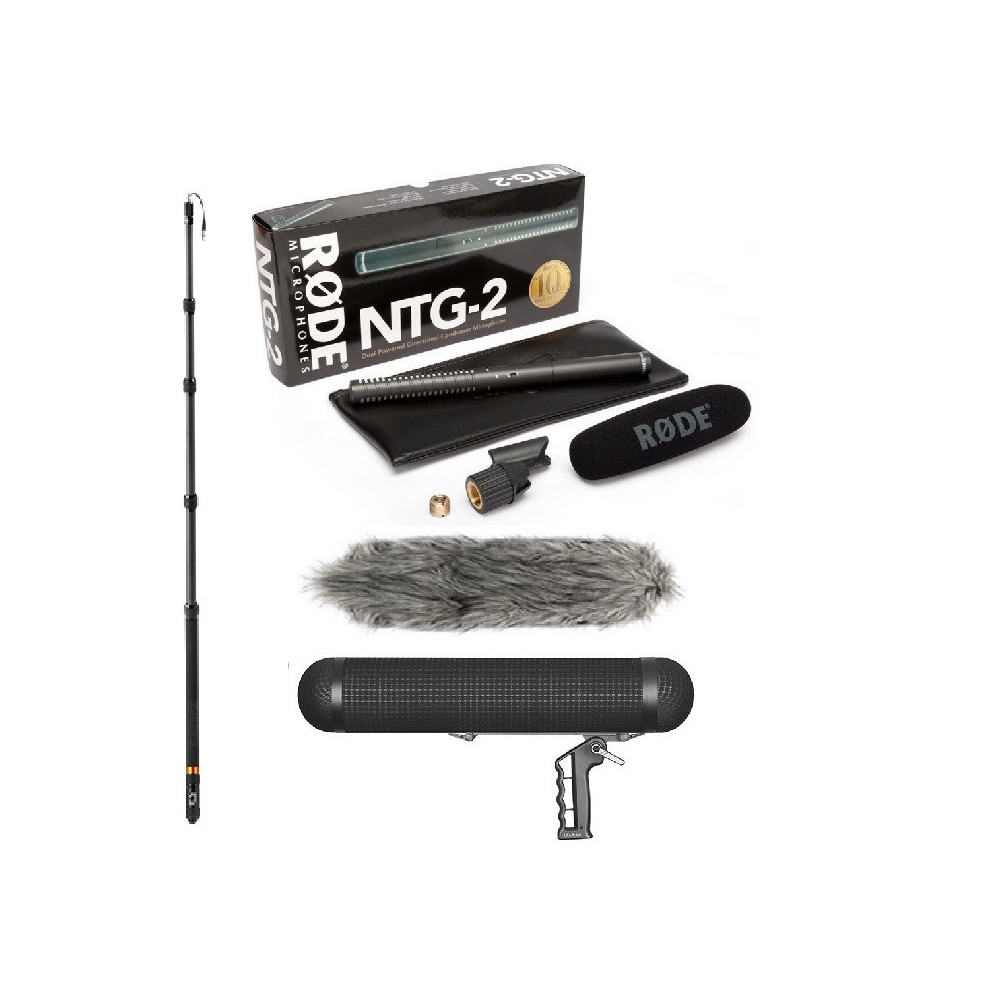 Kit Microfono RØDE NTG-2 + Windshield E-Image BS-M80 + Asta Carbonio BC12P