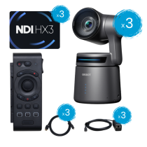 OBSBOT Tail Air Kit: 3 AI-powered 4K PTZ cameras, smart controller, NDI licenses, adapters, and HDMI cables - Manco.it