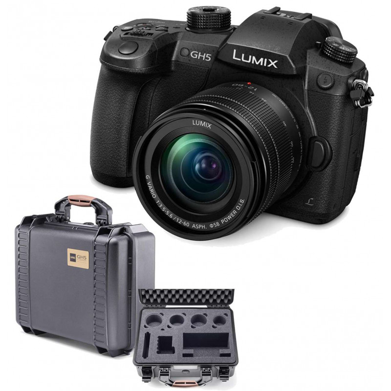 DC-GH5 Panasonic LUMIX Fotocamera Kit completa di ottica LUMIX 12-60 F3.5-5.6 e valigia HPRC