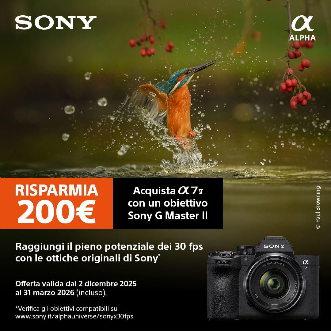PROMO Sony vendita abbinata a7V + GM2 - estensione fino al 31 marzo 2026